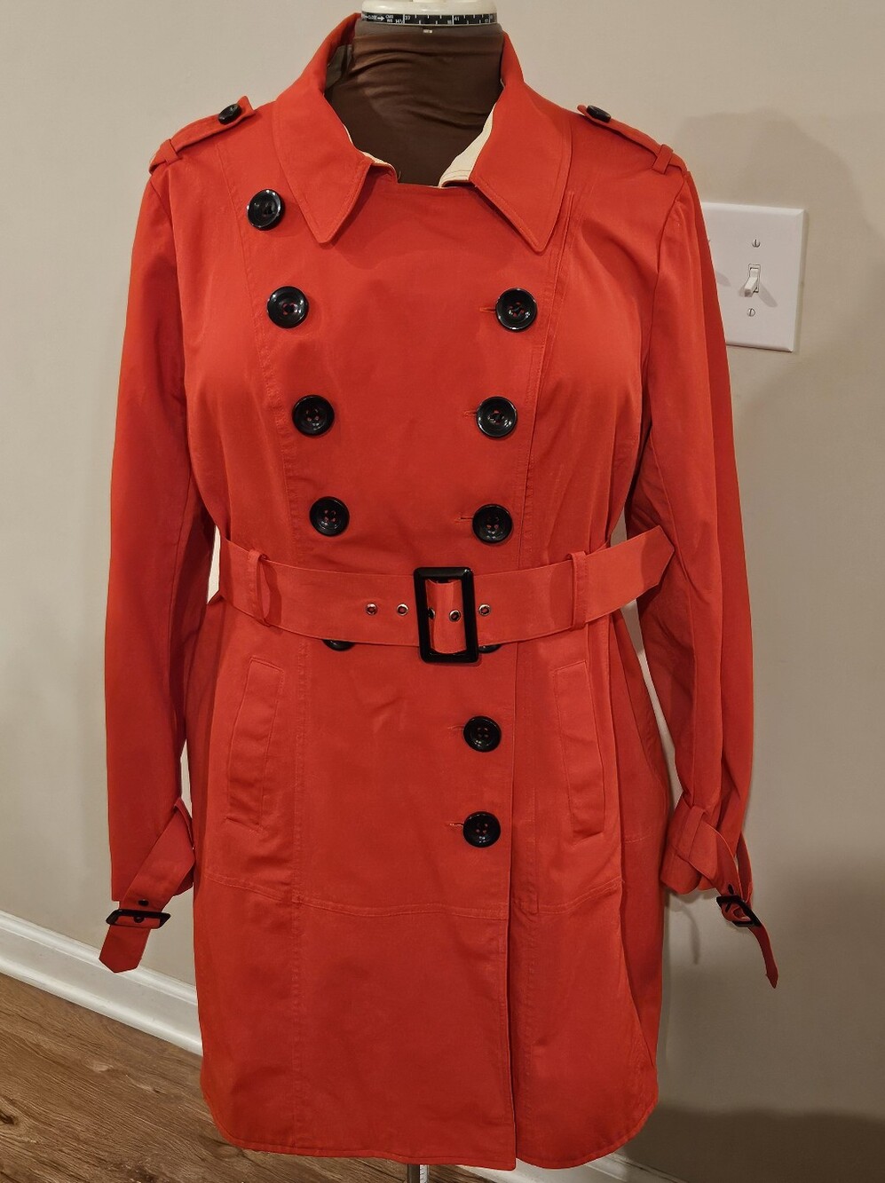 Worthington Vintage Red All Weather Trench Sz XL